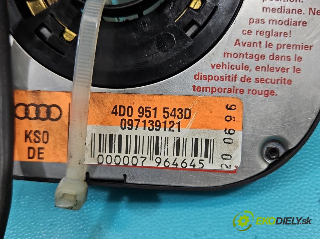 Audi A4 B5 1994-2001 1.9 tdi 90 hp manual 66 kW 1896 cm3 4- Páska: airbag 4D0951543D (Airbagy)