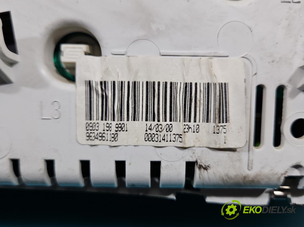 Peugeot 206 1.4 8V 75 HP manual 55 kW 1360 cm3 5- prístrojovka/ budíky 9634961180 (Prístrojová doska)