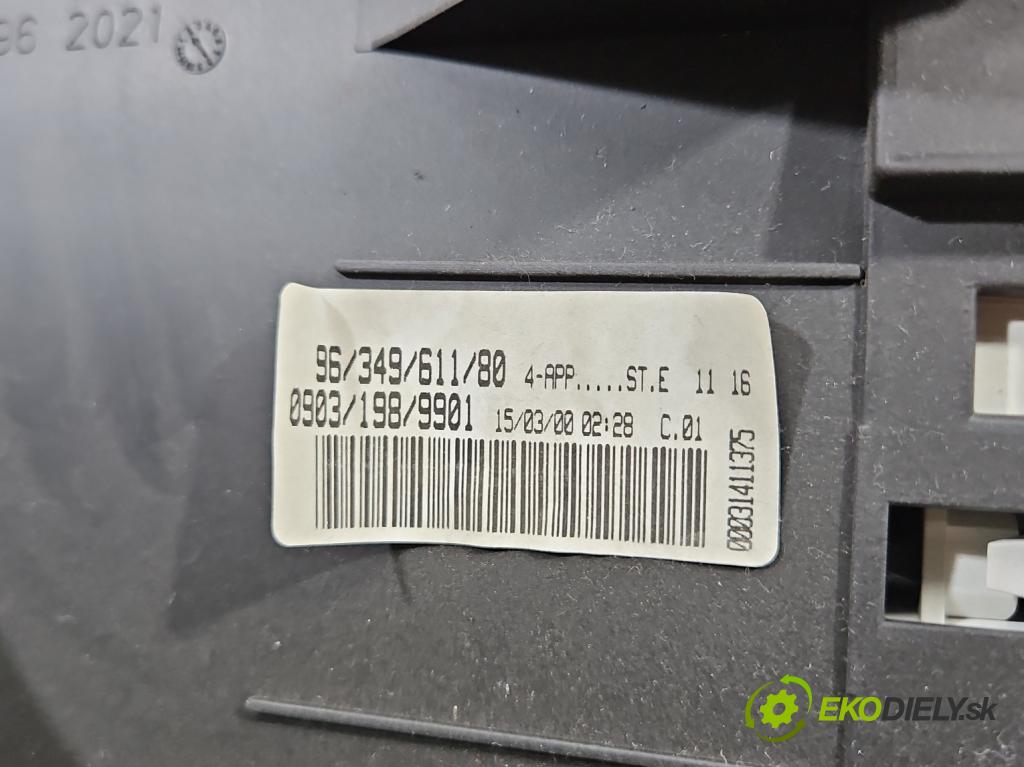 Peugeot 206 1.4 8V 75 HP manual 55 kW 1360 cm3 5- prístrojovka/ budíky 9634961180 (Prístrojová doska)