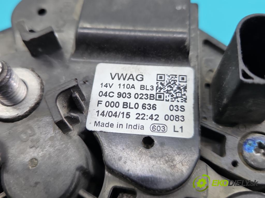 Skoda Citigo 2011-2019 1.0 MPI 75 HP manual 55 kW 999 cm3 3- Alternator 04C903023B (Alternátor)
