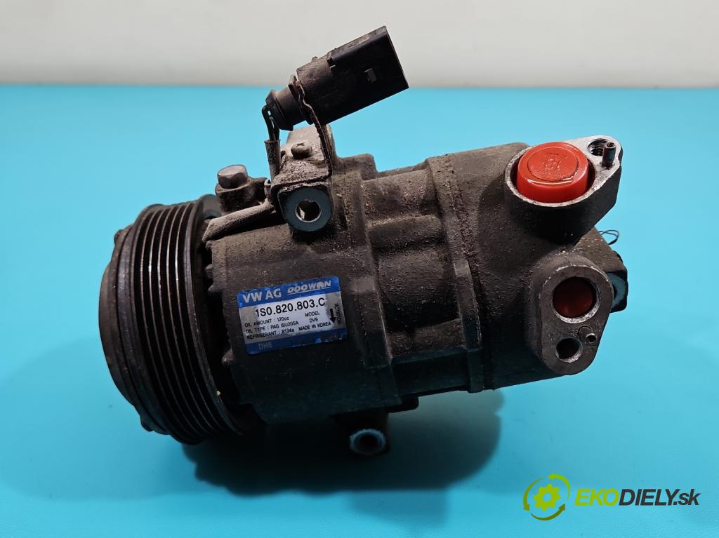Skoda Citigo 2011-2019 1.0 MPI 75 HP manual 55 kW 999 cm3 3- Kompresor: klimatizácie 1S0820803C (Kompresor klimatizácie)
