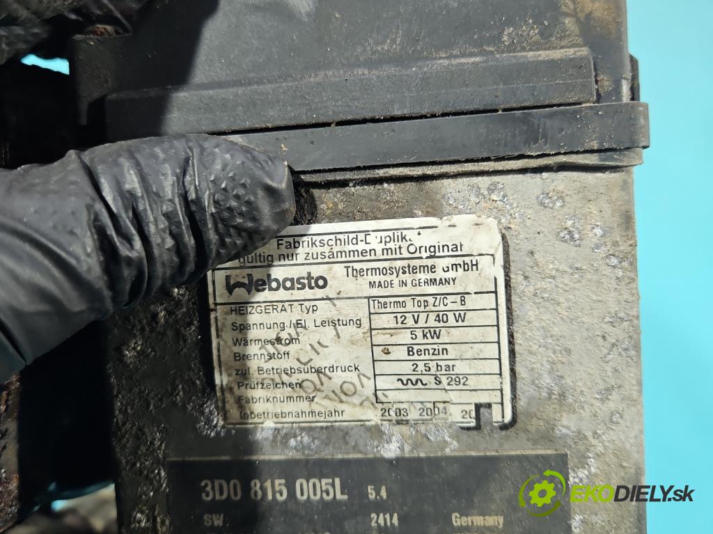 Vw Phaeton 3.2 V6 fsi 241KM automatic 177 kW 3189 cm3 4- Webasto 3D0815005L (Webasto (nezávislé topení))