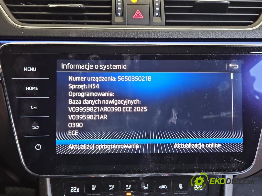 Skoda Superb III 2015-2024 2.0 TDI 190 HP automatic 140 kW 1968 cm3 5- Zobrazit: 3V0919606D (Prístrojová doska)