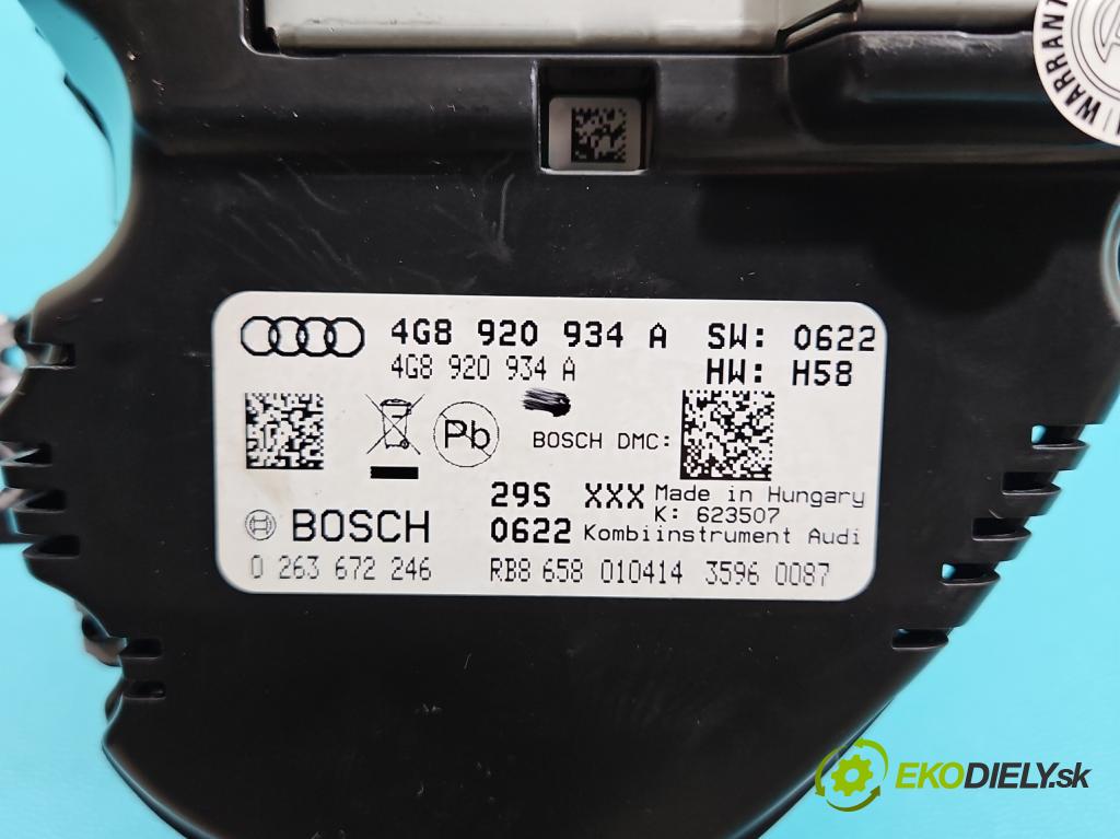 Audi A7 4G 2010-2018 4.0 V8 TFSI 420 hp automatic 309 kW 3993 cm3 5- prístrojovka/ budíky 4G8920934A (Prístrojová doska)