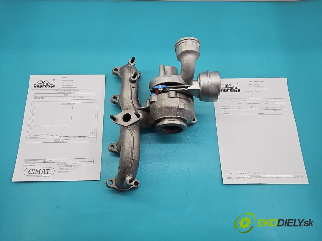 Seat Toledo III 2004-2009 1.9 tdi 105 hp manual 77 kW 1896 cm3 5- Turbodmychadlo repasováno BV39A-0022