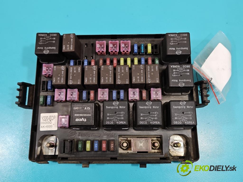 Ssangyong Rexton I 2001-2017 2.7 XDI 165 hp automatic 121 kW 2696 cm3 5- skříňka pojistková Y220-EDP (Pojistkové skříňky)