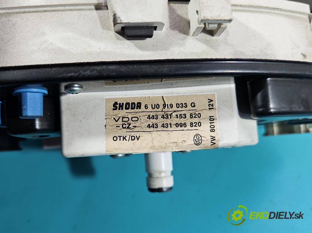 Skoda Felicia 1.3 mpi 54 HP manual 40 kW 1289 cm3 5- prístrojovka/ budíky 6U0919033G (Prístrojová doska)