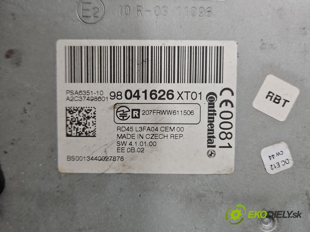 Toyota Proace I 2013-2016 2.0 D4D 128 HP manual 94 kW 1997 cm3 5- Radio originál 98041626XT
