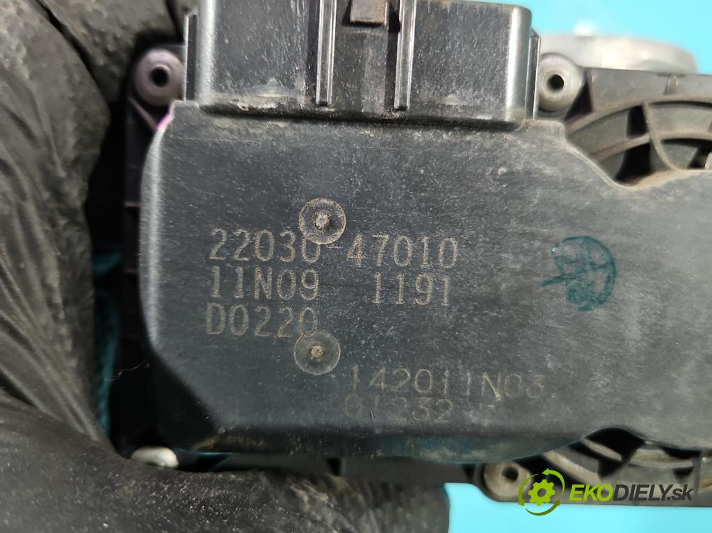 Toyota Yaris III 2011-2020 1.3 vvti 99 HP manual 73 kW 1329 cm3 5- klapka 22030-47010 (Škrtiaca klapka)