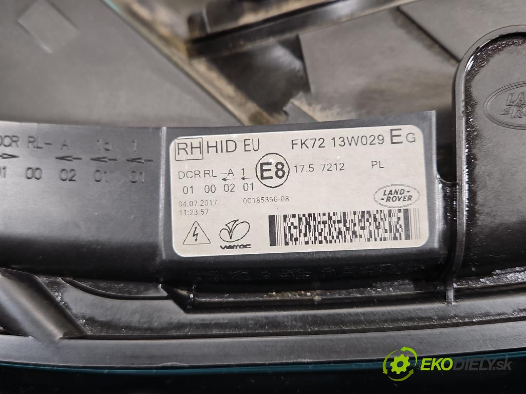 Land rover Discovery Sport 2014-2019 L550 2.0 Td 179KM automatic 132 kW 1999 cm3 5- Reflektor: pravý FK72-13W029-EG (Svetlo predné pravé)