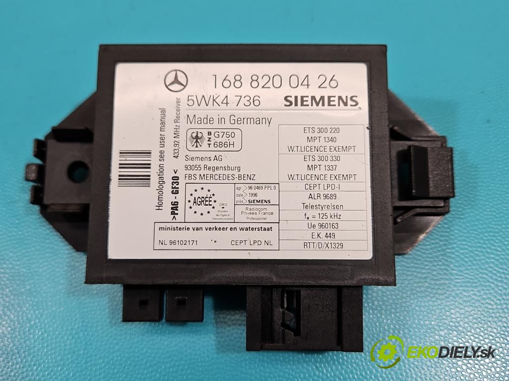 Mercedes A W168 1997-2004 1.6 102 HP manual 75 kW 1598 cm3 5- riadiaca jednotka motora A1661402100