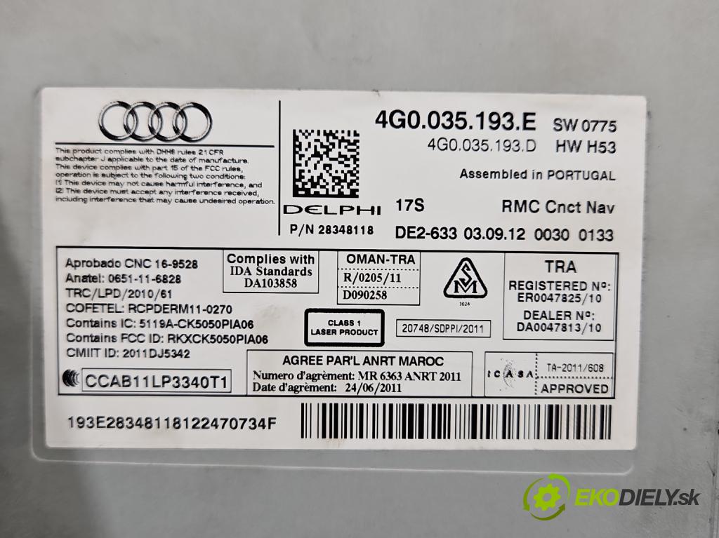 Audi A6 C7 2011-2018 2.0 TFSI 179KM automatic 132 kW 1984 cm3 4- Radio originál 4G0035193E