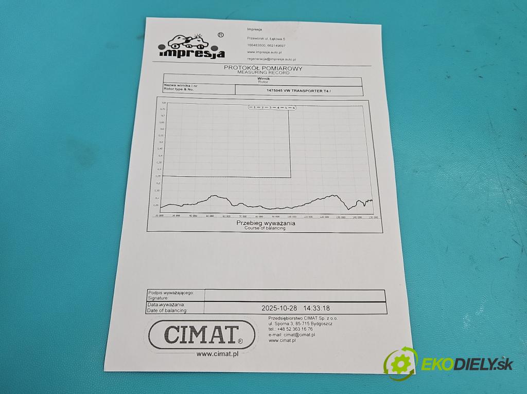 Vw Transporter T4 1990-2003 1.9 TD 68 HP manual 50 kW 1896 cm3 5- turbodúchadlo, turbo repasovaná 454064-1