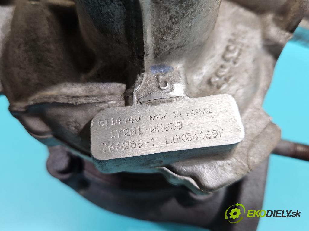 Toyota Yaris II 2005-2011 1.4 D4D 90 hp manual 66 kW 1364 cm3 5- Turbodmychadlo 766259-1 (Kompletní turbodmychadlo)