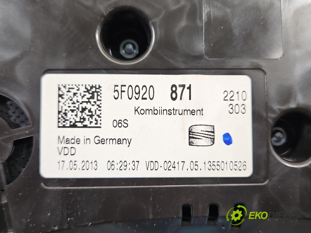 Seat Leon III 2012-2020 1.8 TSI 179KM automatic 132 kW 1798 cm3 5- prístrojovka/ budíky 5F0920871 (Prístrojová doska)