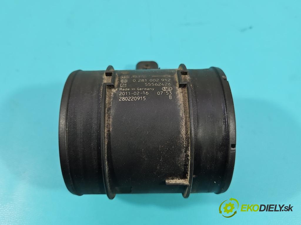 Opel Insignia A 2008-2017 2.0 cdti 131 HP manual 96 kW 1956 cm3 5- průtokoměr: 0281002912 (Váha vzduchu)