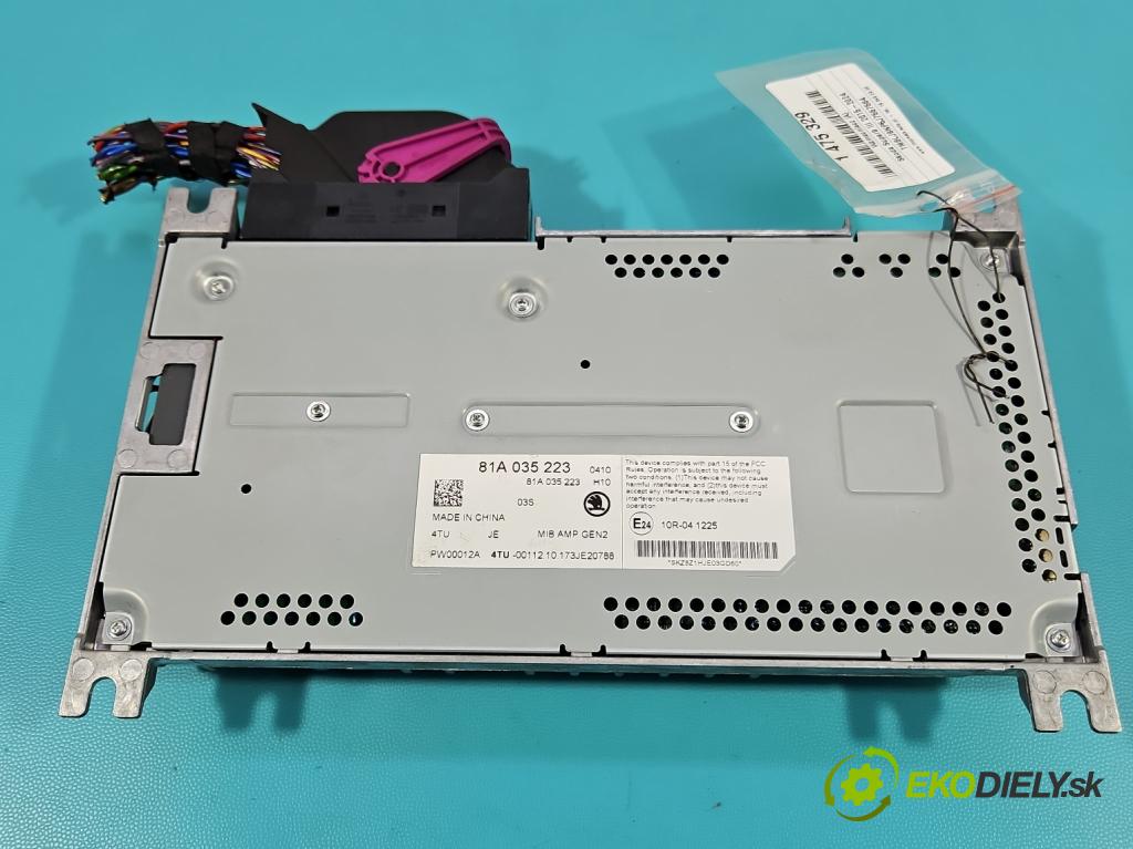 Skoda Superb III 2015-2024 2.0 TDI 190 HP automatic 140 kW 1968 cm3 5- Zesilovač: 81A035223 (Zosilňovač)