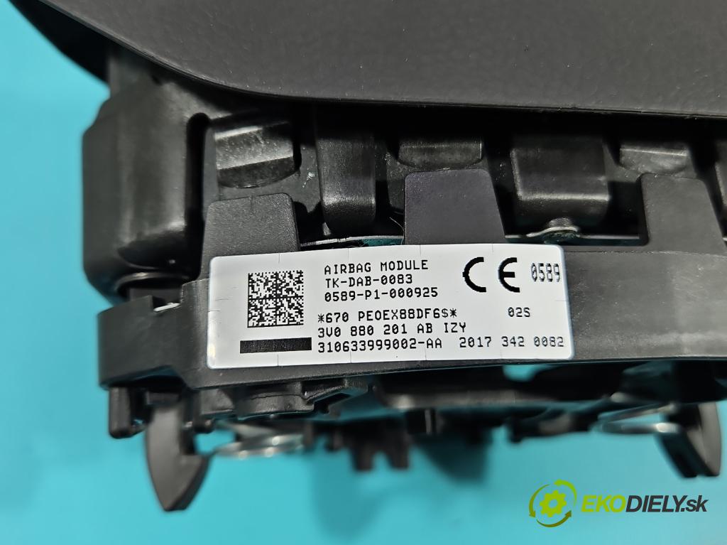 Skoda Superb III 2015-2024 2.0 TDI 190 hp automatic 140 kW 1968 cm3 5- Polštář: vzduch: Řidič: 3V0880201AB (Airbagy)