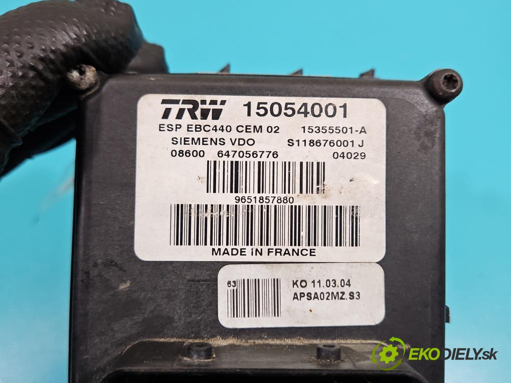 Peugeot 407 2.2 16V 158 HP manual 116 kW 2230 cm3 4- čerpadlo abs 15054001 (Pumpa ABS)