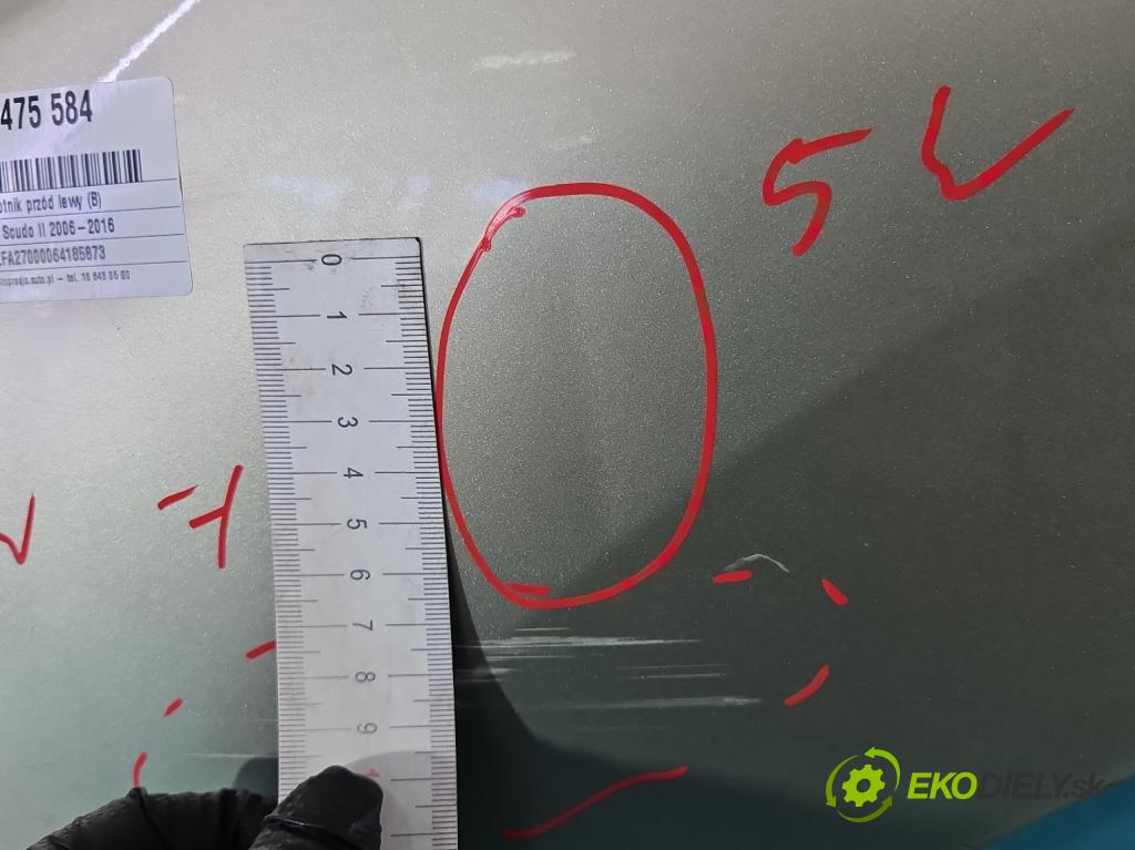 Fiat Scudo II 2006-2016 2.0 jtd 136hp manual 100 kW 1997 cm3 5- blatnik přední levý  (Levý přední blatník)