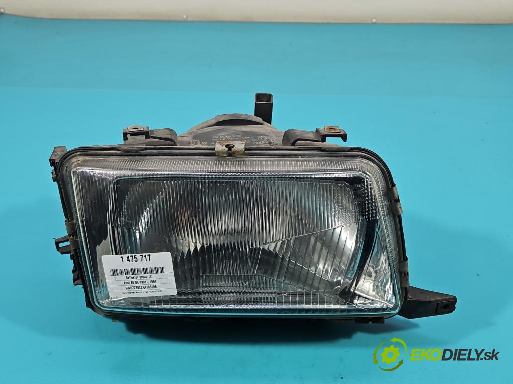 Audi 80 B4 1991-1994 2.0 90 HP manual 66 kW 1984 cm3 4- Reflektor: pravý  (Svetlo predné pravé)