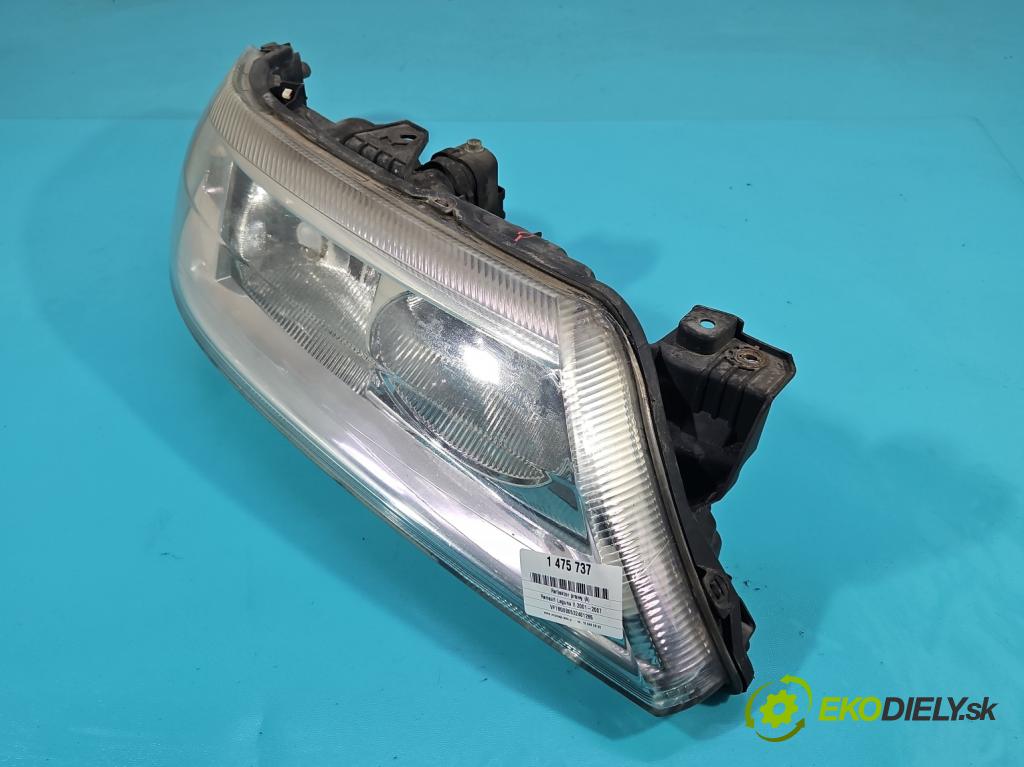 Renault Laguna II 2001-2007 1.8 16V 120 HP manual 88 kW 1783 cm3 5- Reflektor: pravý 8200002847 (Svetlo predné pravé)
