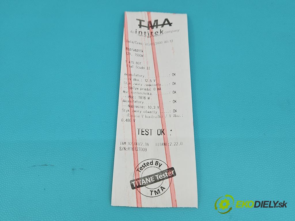 Fiat Scudo II 2006-2016 2.0 jtd 136hp manual 100 kW 1997 cm3 5- startér:  (Startér)