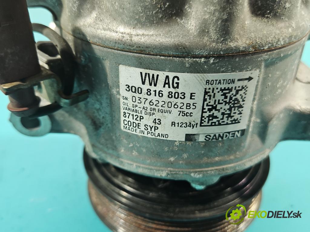 Seat Arona 2017- 1.0 TSI 110 HP manual 81 kW 999 cm3 5- Kompresor: klimatizácie 3Q0816803E (Kompresor klimatizácie)