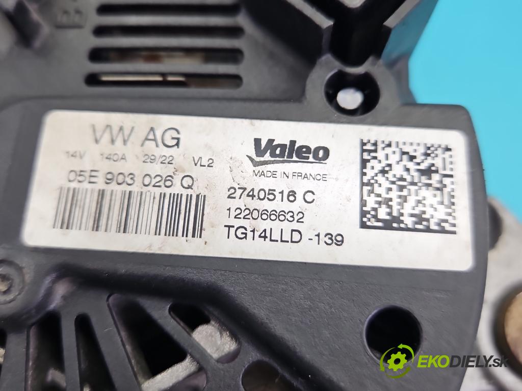 Seat Arona 2017- 1.0 TSI 110 HP manual 81 kW 999 cm3 5- Alternator 05E903026Q (Alternátor)