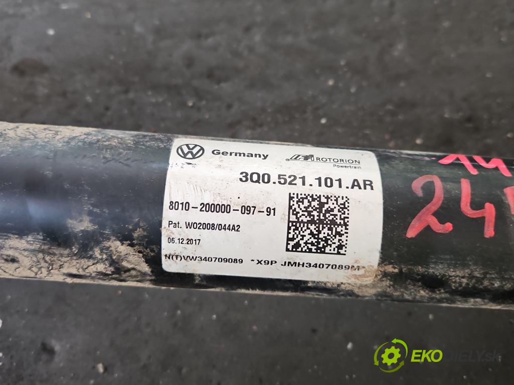 Skoda Superb III 2015-2024 2.0 TDI 190 HP automatic 140 kW 1968 cm3 5- Hřídel: zadné 3Q0521101AR (Kardaňový hriadeľ)