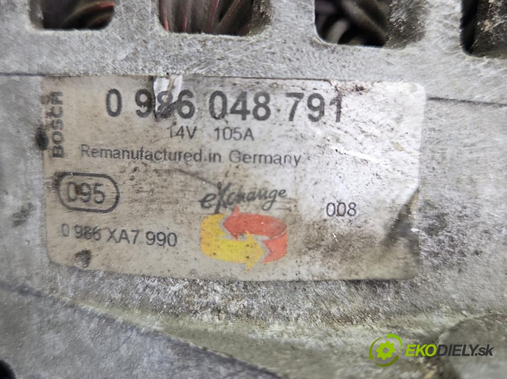 Opel Vectra C 2002-2008 1.9 cdti 150 HP manual 110 kW 1910 cm3 5- Alternator 0986048791 (Alternátor)