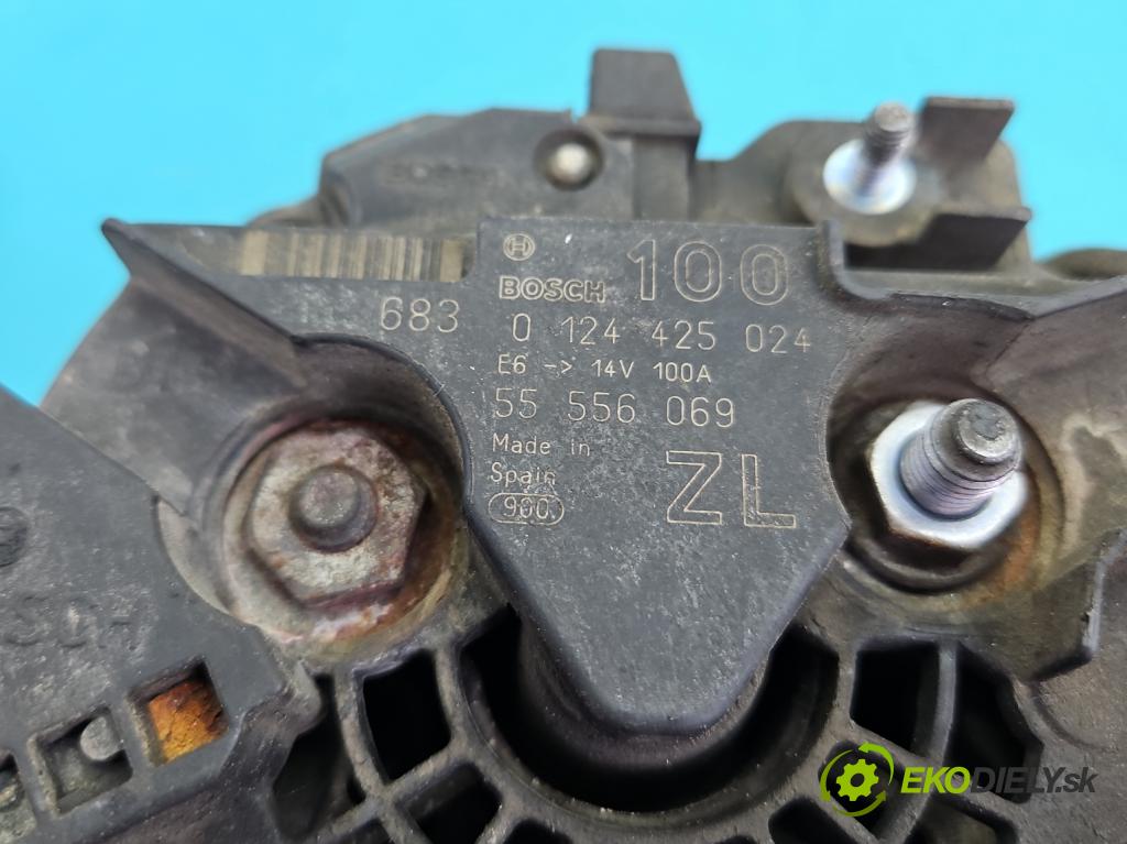 Opel Astra III 2004-2014 1.4 16V 90 HP manual 66 kW 1364 cm3 5- Alternator 0124425024 (Alternátor)