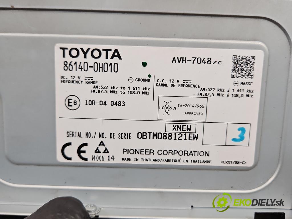 Toyota Aygo II 2014-2022 1.0 vvti 69KM manual 51 kW 998 cm3 5- Radio originál 86140-0H010