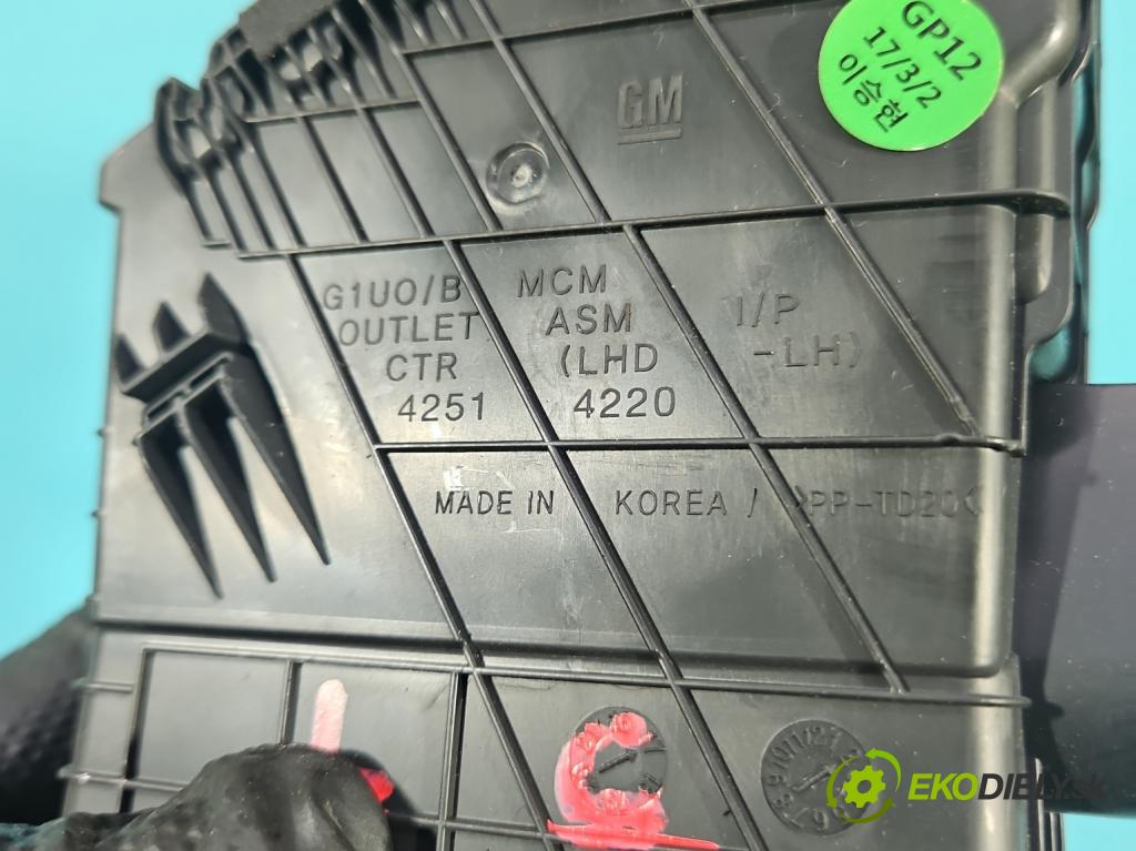 Opel Mokka A 2012-2019 1.6 cdti 136 HP automatic 100 kW 1598 cm3 5- Mřížka: kúrenia stredová 42514220 (Mriežka kúrenia (fukár))