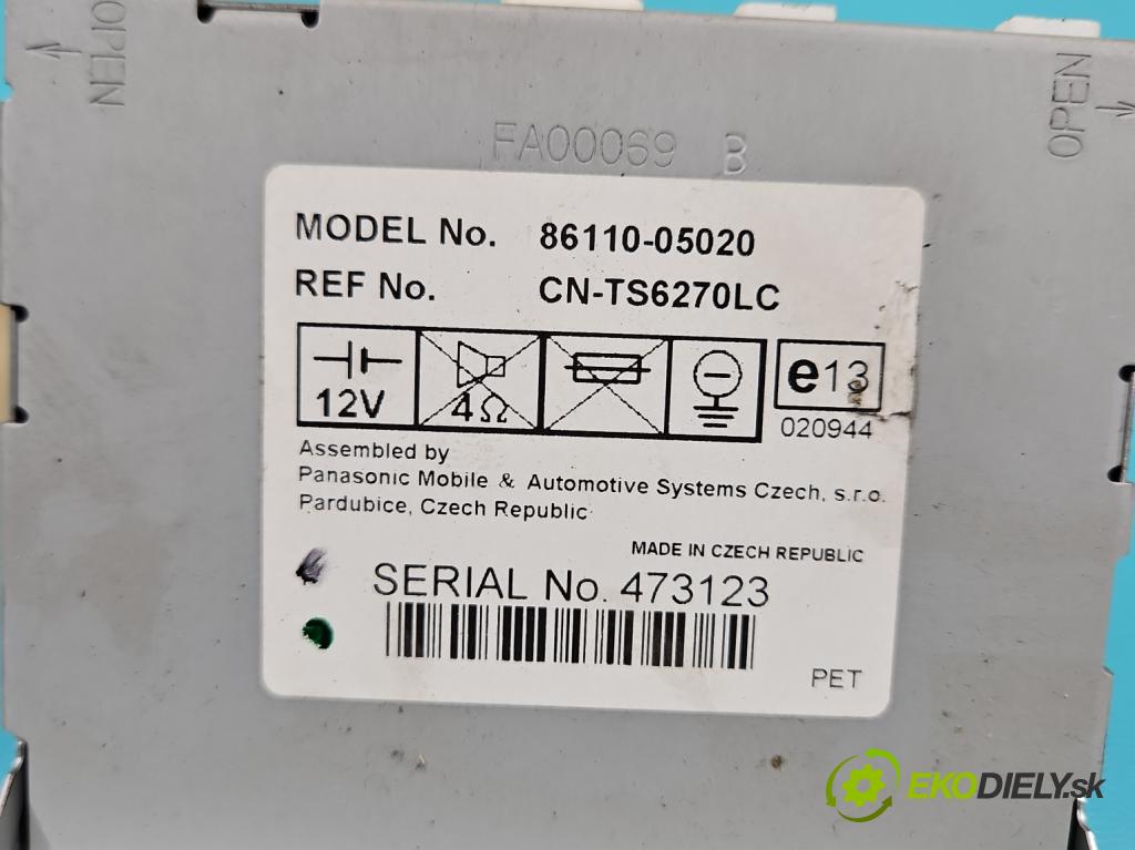 Toyota Avensis II T25 2003-2008 1.8 16V 129 HP manual 95 kW 1794 cm3 5- Zobrazit: 86110-05020 (Prístrojová doska)