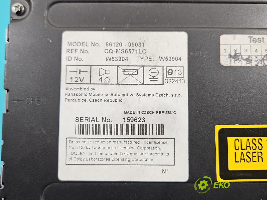 Toyota Avensis II T25 2003-2008 1.8 16V 129 HP manual 95 kW 1794 cm3 5- Radio originál 86120-05081