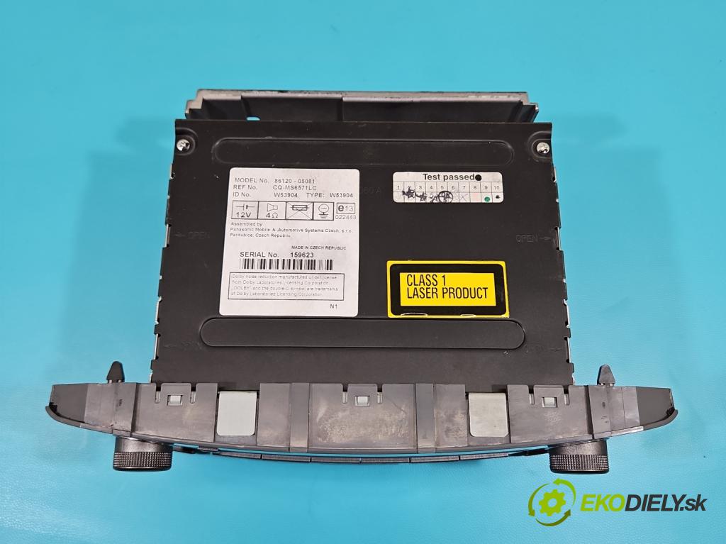 Toyota Avensis II T25 2003-2008 1.8 16V 129 HP manual 95 kW 1794 cm3 5- Radio originál 86120-05081