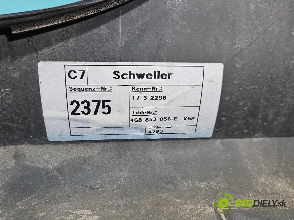 Audi A7 4G 2010-2018 4.0 V8 TFSI 420hp automatic 309 kW 3993 cm3 5- lišta práh: pravé 4G8853856E (Prahová lišta)