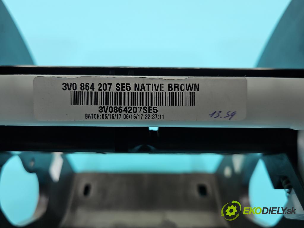 Skoda Superb III 2015-2024 2.0 TDI 190 HP automatic 140 kW 1968 cm3 5- operadlo 3V0864207 (Lakťová opierka)