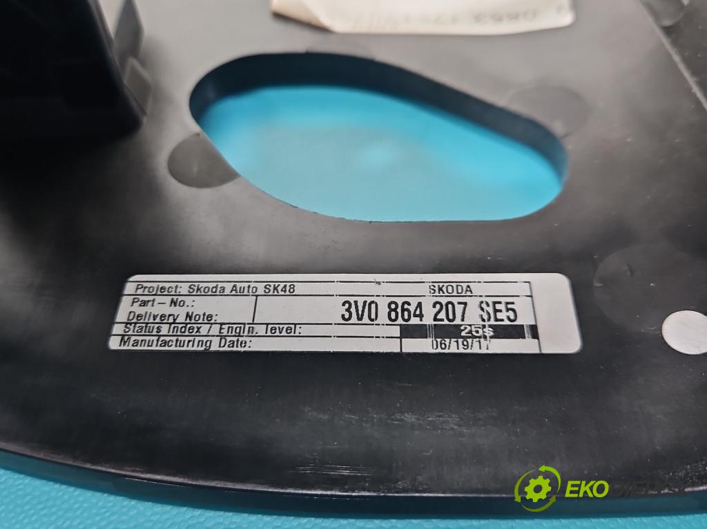 Skoda Superb III 2015-2024 2.0 TDI 190 HP automatic 140 kW 1968 cm3 5- operadlo 3V0864207 (Lakťová opierka)