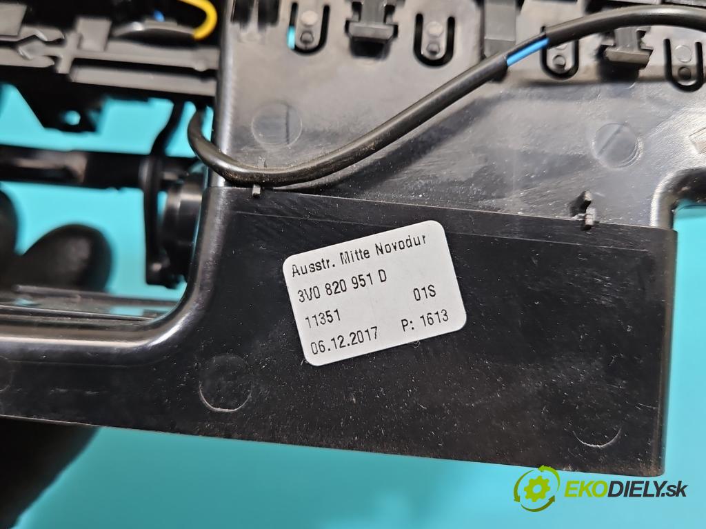 Skoda Superb III 2015-2024 2.0 TDI 190 HP automatic 140 kW 1968 cm3 5- Mřížka: kúrenia stredová 3V0820951D (Mriežka kúrenia (fukár))