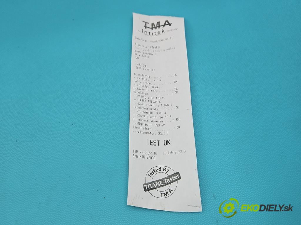 Seat Leon III 2012-2020 1.8 TSI 179KM automatic 132 kW 1798 cm3 5- Alternator 06J903023G (Alternátor)
