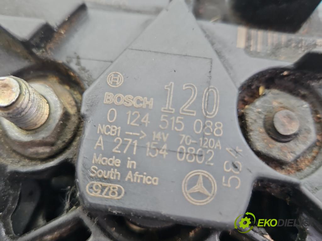 Mercedes C W203 2000-2007 1.8 kompressor 163 HP automatic 120 kW 1796 cm3 5- Alternator A2711540802 (Alternátor)