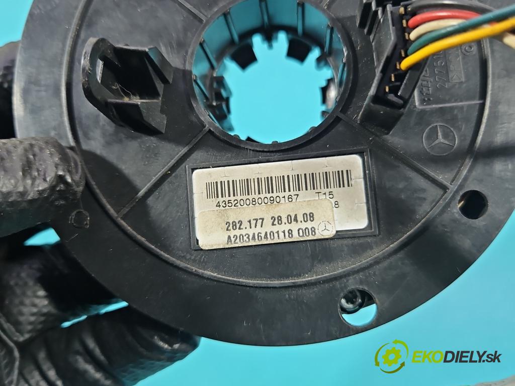 Mercedes C W203 2000-2007 1.8 kompressor 163 HP automatic 120 kW 1796 cm3 5- Páska: airbag A2034640118 (Airbag)