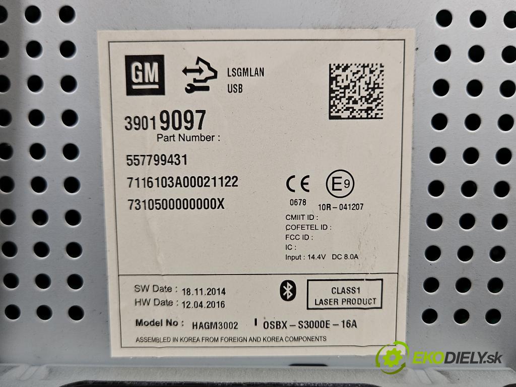 Opel Astra IV 2009-2015 1.4 T 140 HP manual 103 kW 1364 cm3 5- Radio originál 39019097