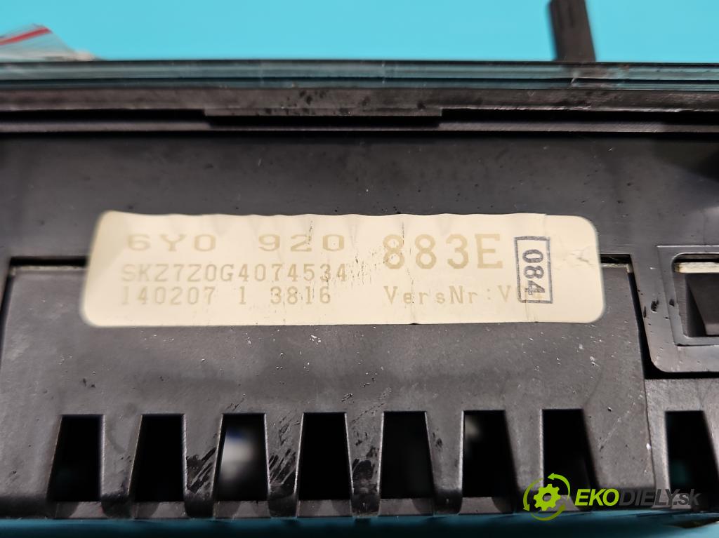 Skoda Fabia I 1999-2007 1.4d 80 HP manual 59 kW 1422 cm3 5- prístrojovka/ budíky 6Y0920883E (Prístrojová doska)