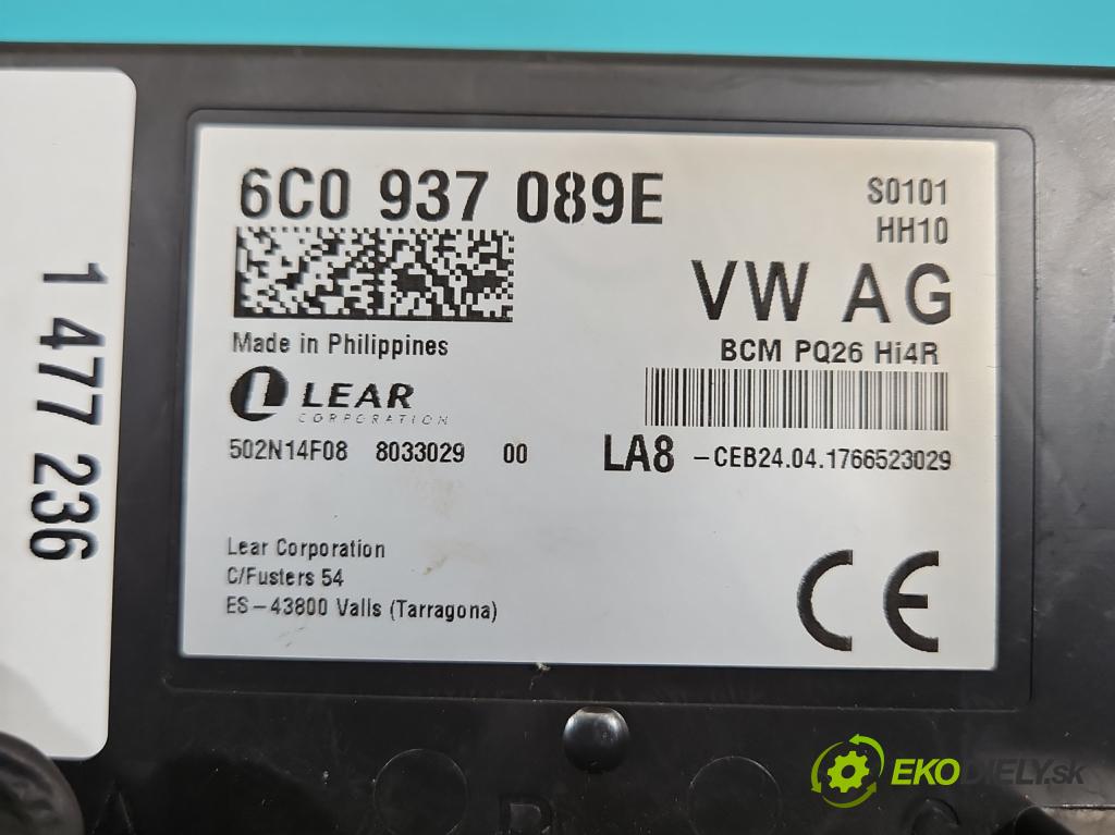 Skoda Fabia III 2014- 2021 1.0 TSI 95 HP manual 70 kW 999 cm3 5- riadiaca jednotka komfortu 6C0937089E