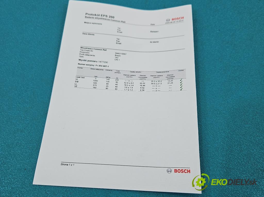 Suzuki Grand Vitara I 1998-2005 2.0d 109 HP manual 80 kW 1997 cm3 5- vstrek 0445110057 (Vstrekovač paliva)