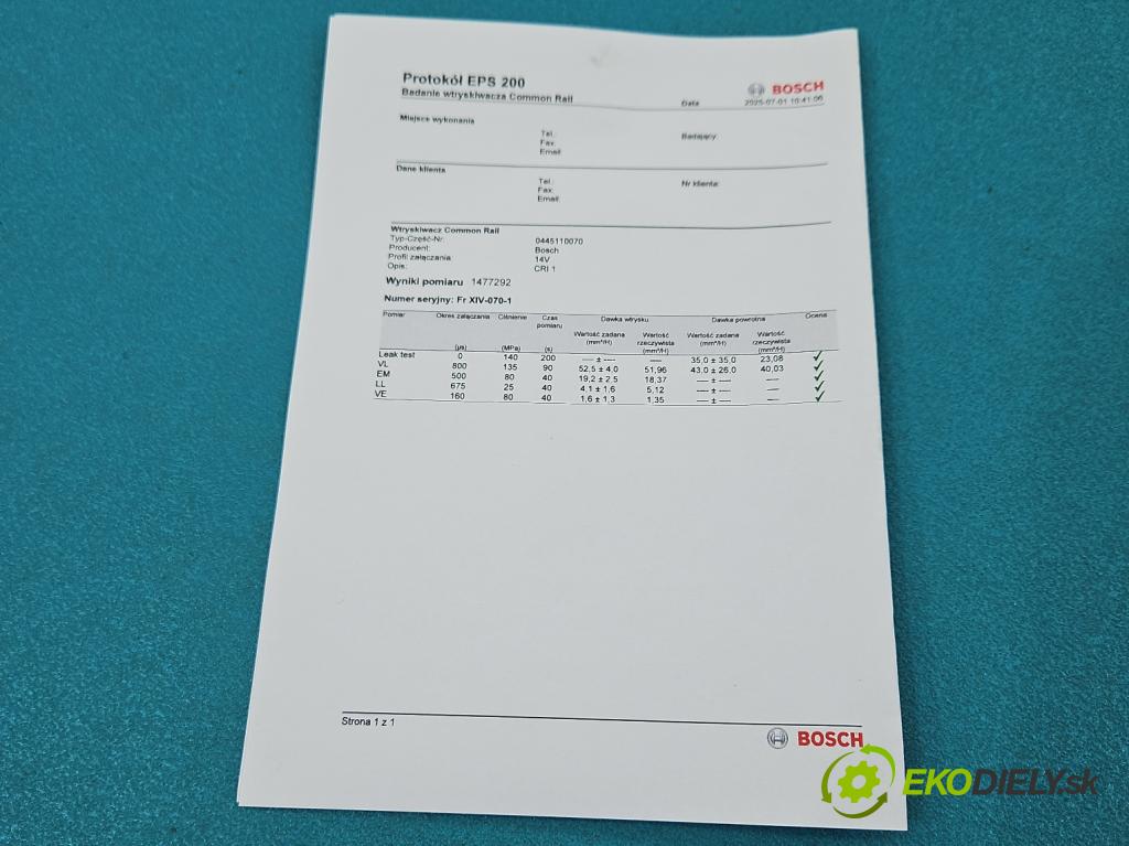 Mercedes Vito W638 1996-2003 2,2.0 cdi 82 HP manual 60 kW 2148 cm3 5- vstrek 0445110070 (Vstrekovač paliva)