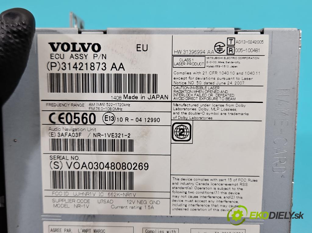 Volvo V40 II 2012-2019 2.0 D3 150 HP automatic 110 kW 1984 cm3 5- Radio originál 31421873AA